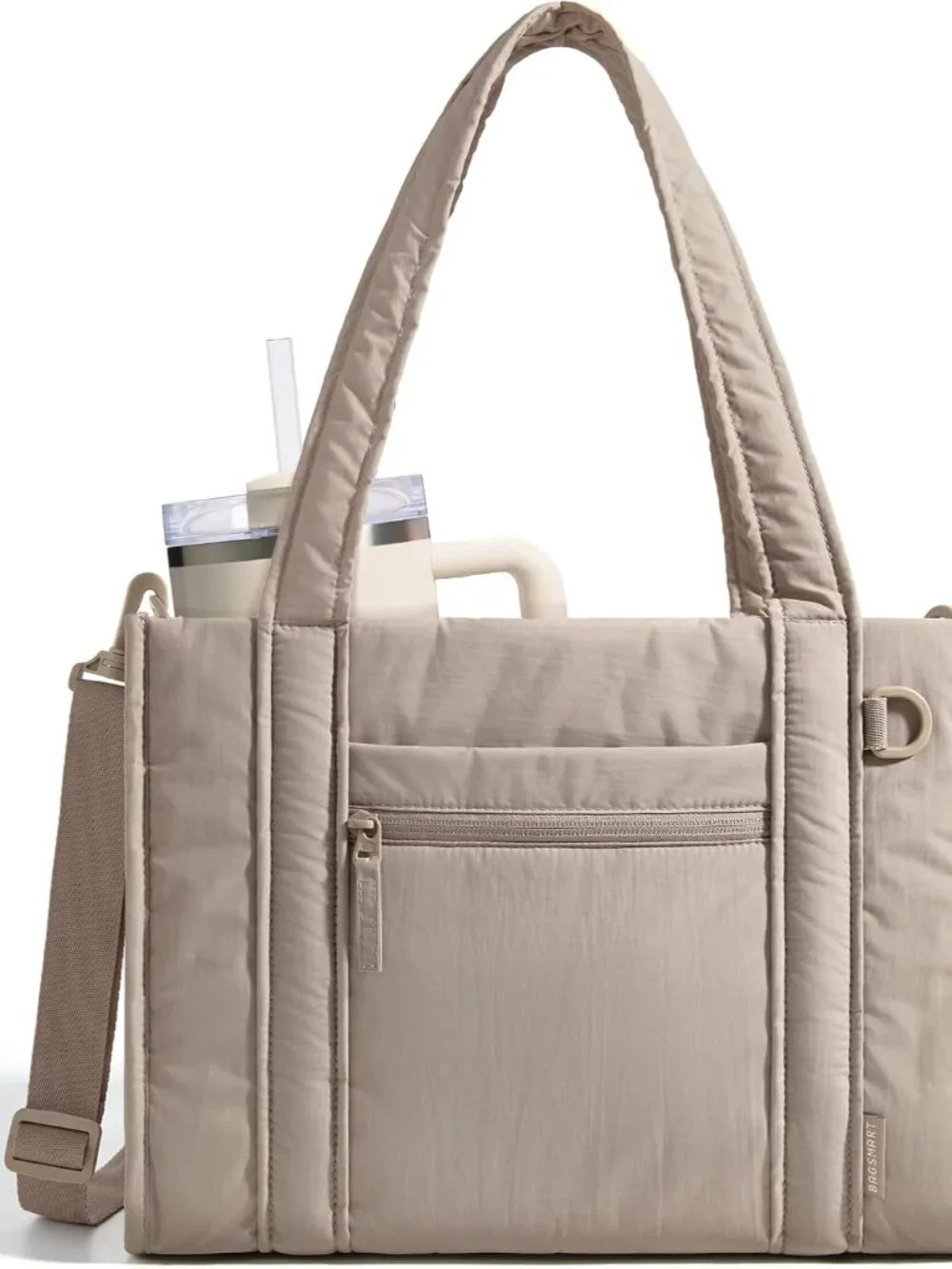 Boxy Tote Bag for Women, Crossbody Work Bag with Zipper